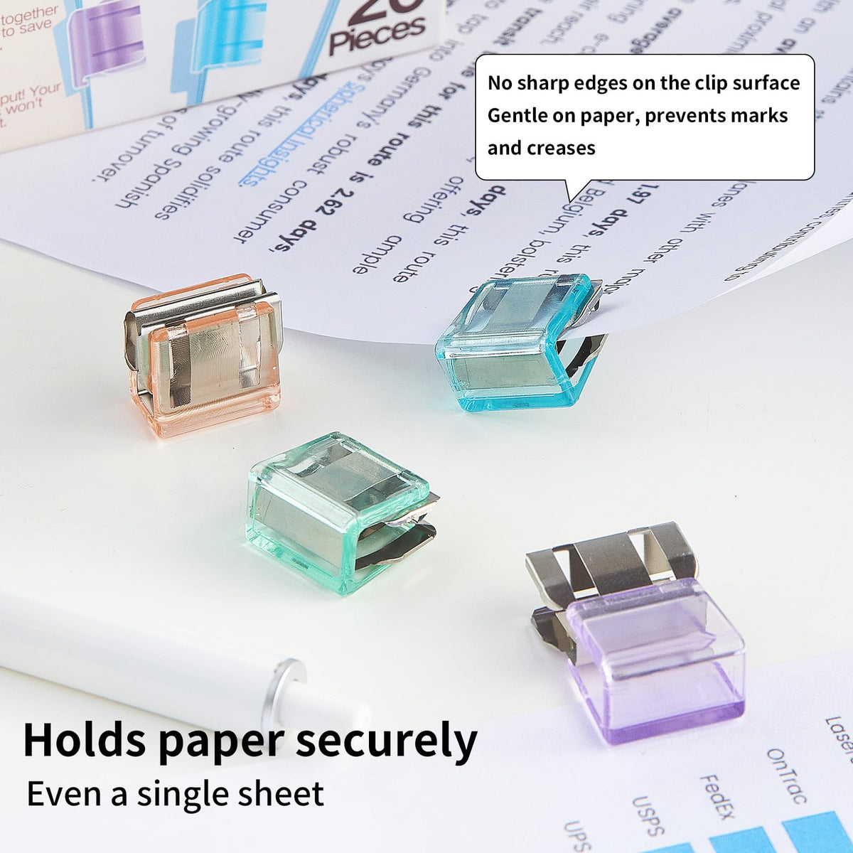 BUNCLIP Push Paper & Binder Clips, 80 Pack 50 Sheet Heavy Duty No Damage