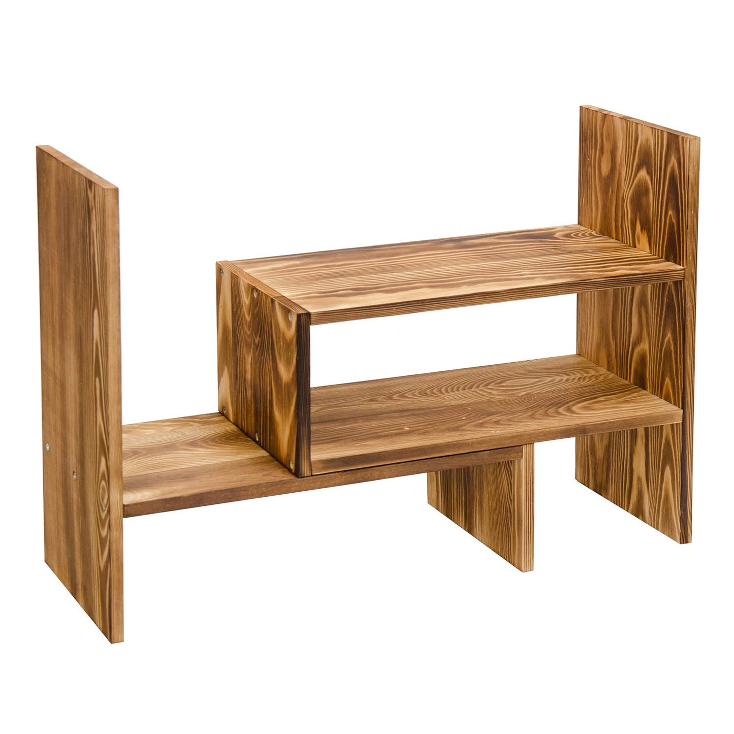 Liry Products Adjustable Extendable Natural Wood Desktop Organizer Caddy Desk Organizer Countertop