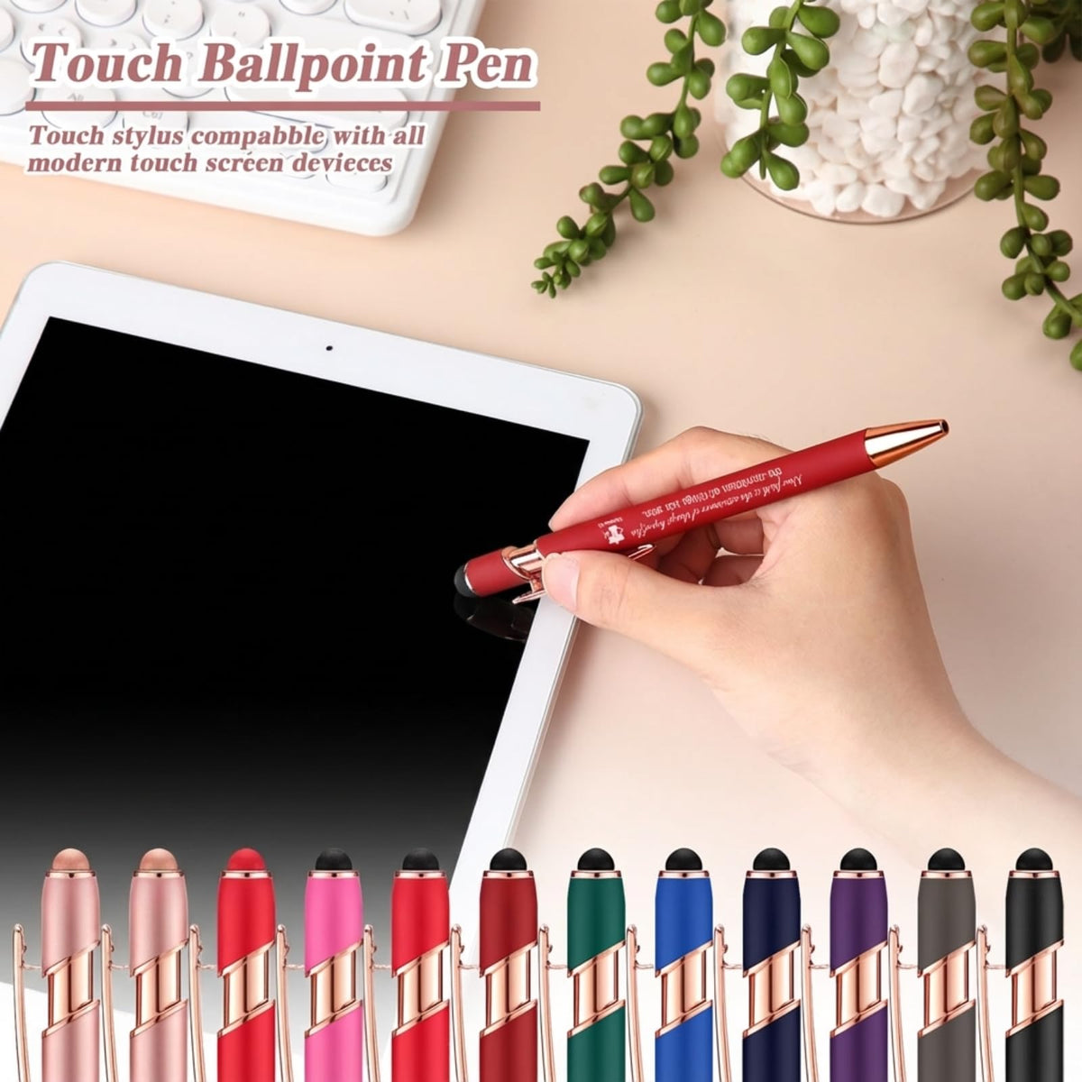 Chuangdi 48 Pcs Bible Verse Pens Bulk Black Ink Pens, Colorful