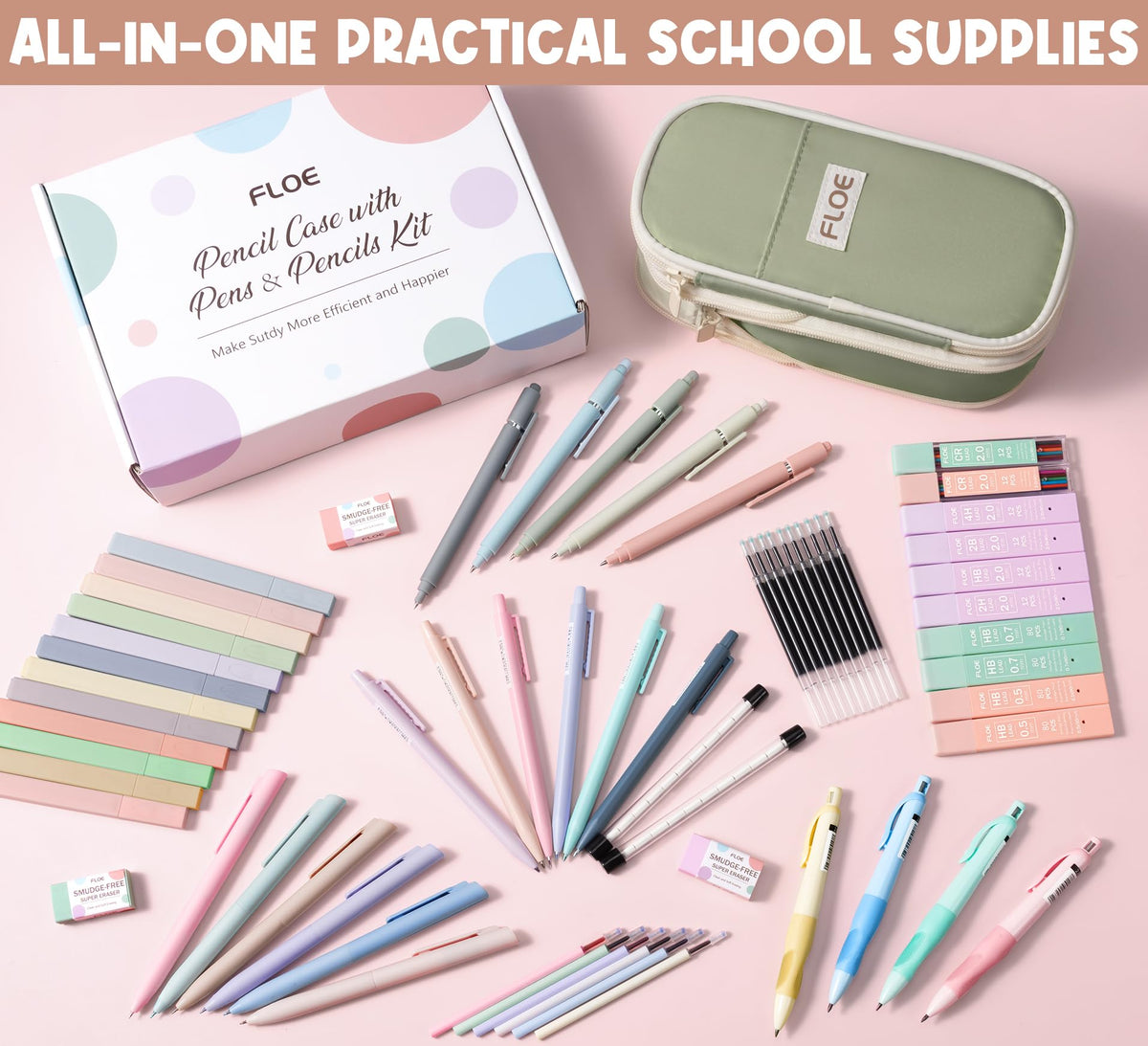 65PCS Aesthetic School Supplies Back to School Supplies Cute Stationary Set