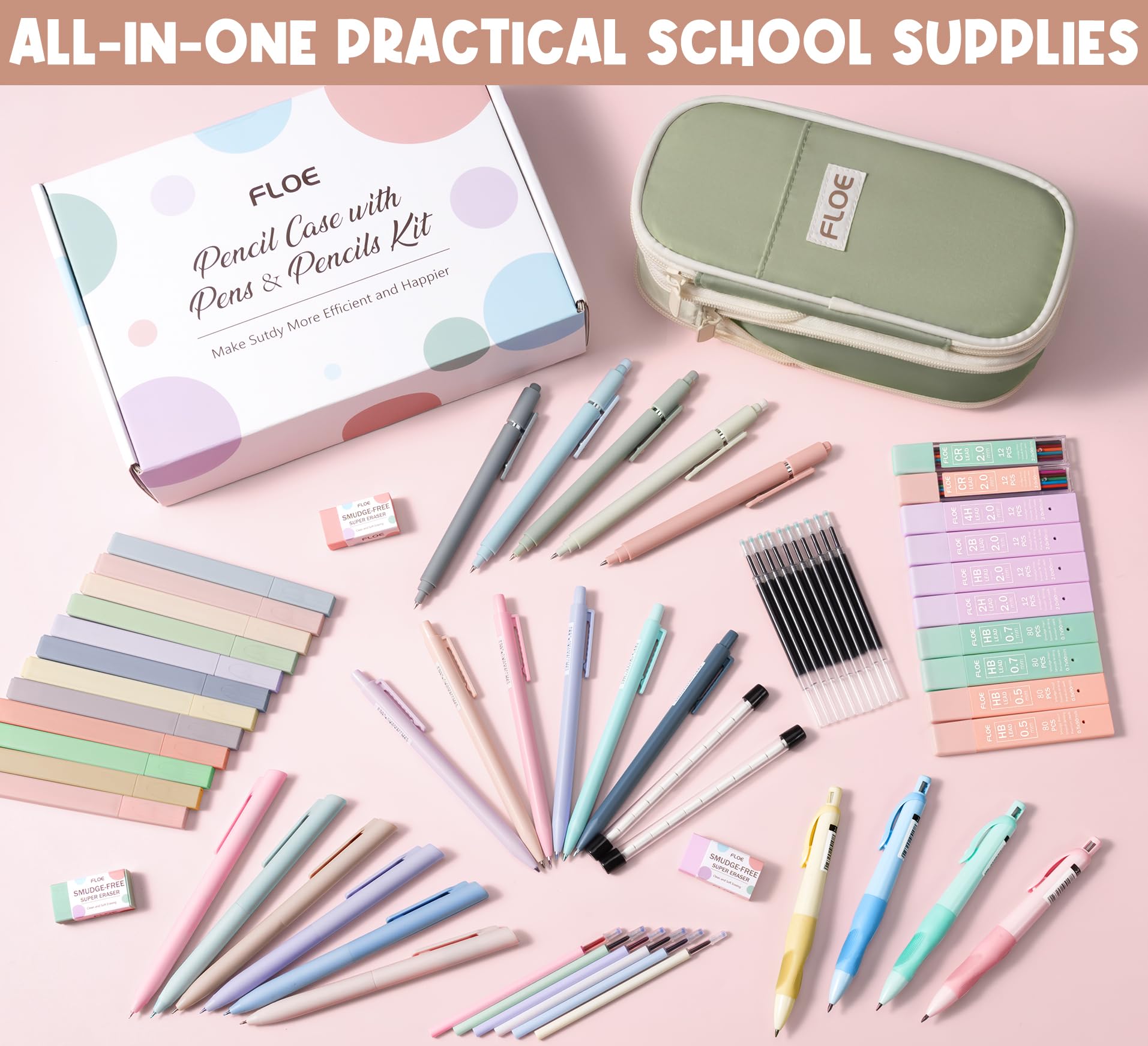 65PCS Aesthetic School Supplies Back to School Supplies Cute Stationary Set