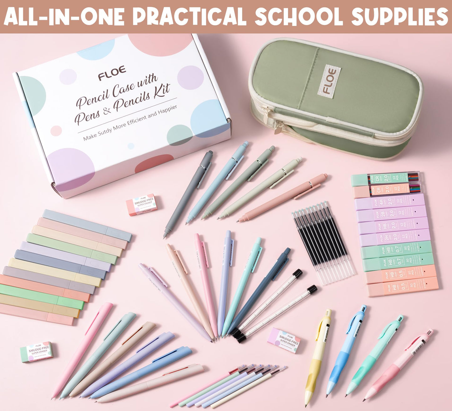 65PCS Aesthetic School Supplies Back to School Supplies Cute Stationary Set