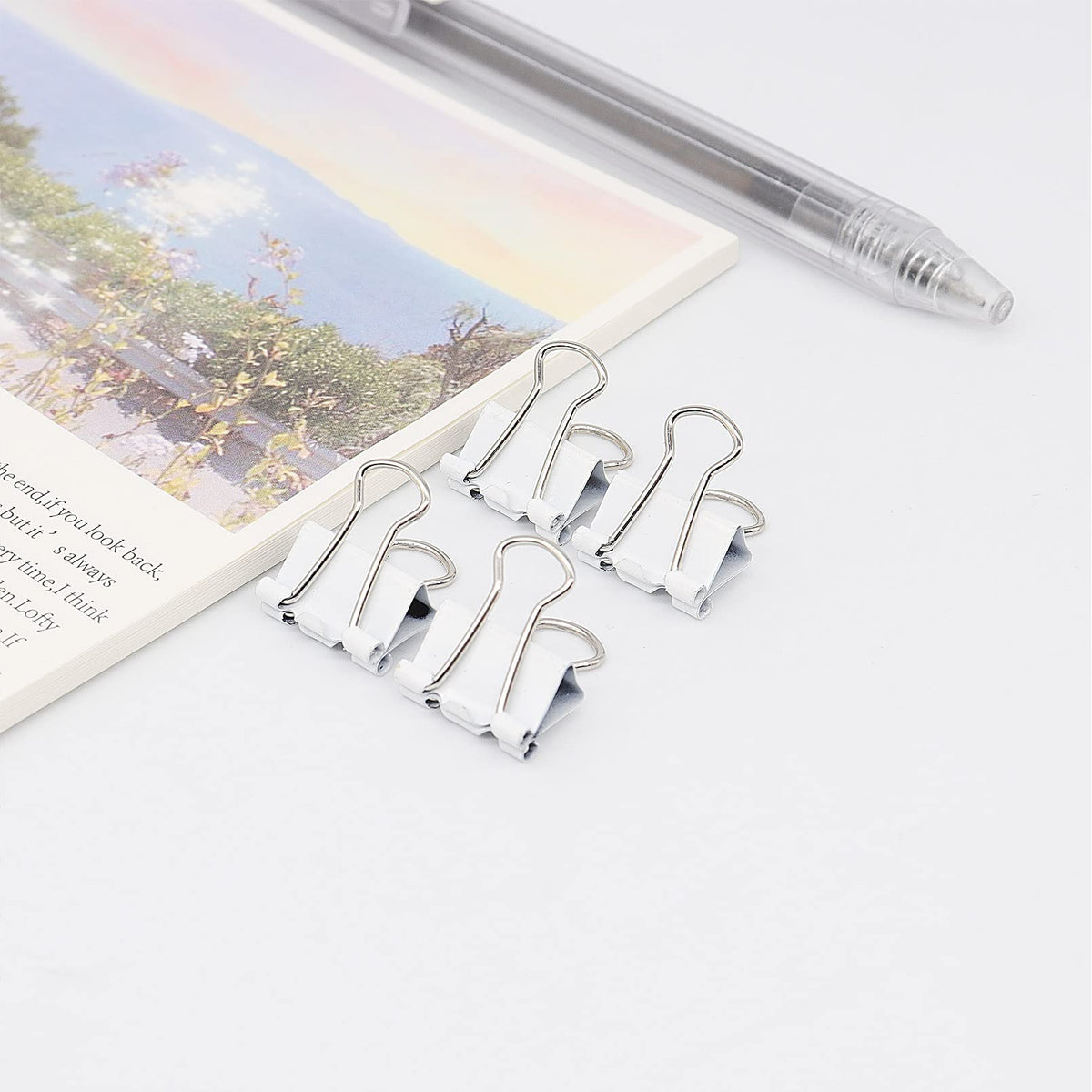Mini Binder Clips, Paper Clip, Small Paper Clamps 15mm (5/8 inch), 100 Pack Micro Size Office Clips