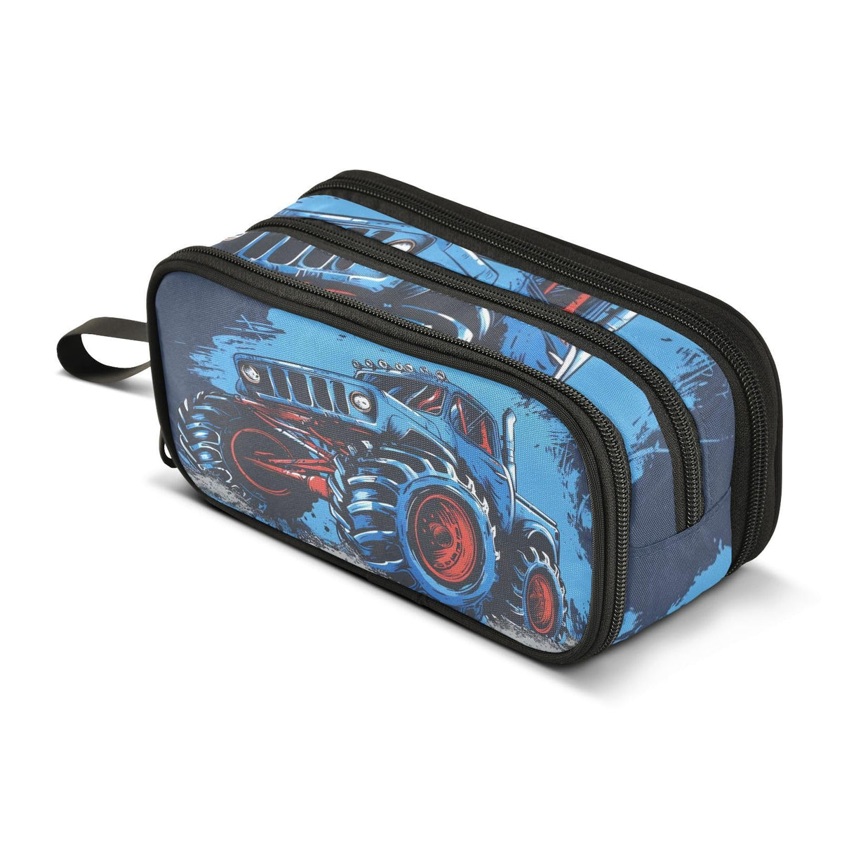BOENLE Truck Blue Pencil Case Box Boys Girls Large Pencil Pouch with Zipper Compartments Big