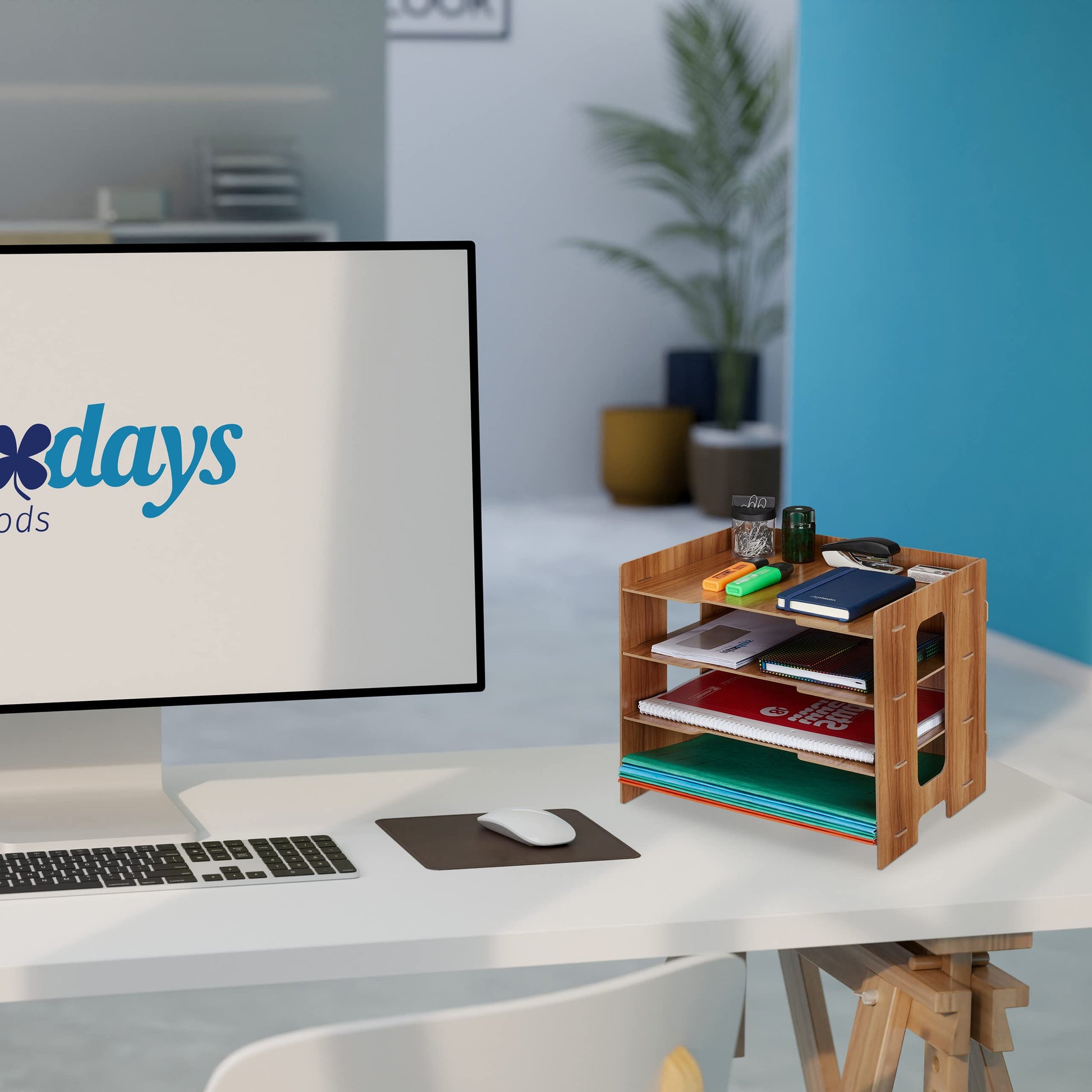 Relaxdays Filing Cabinet, 3 Compartments, Letter Tray, Office Document Organiser, A4 Format, 27 x