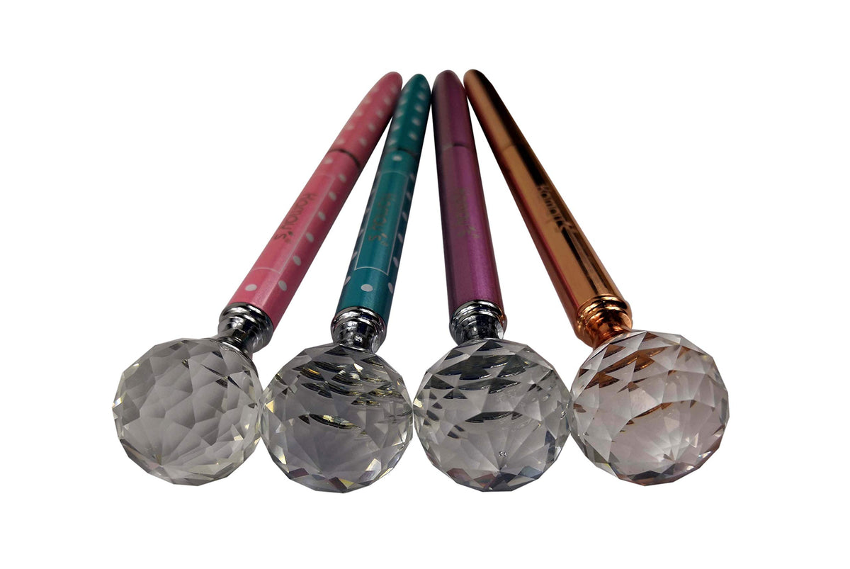 Kamay's 4PCS Crystal Ball Diamond Pen Metal Ballpoint Pen with Big Crystal Diamond Funky Design