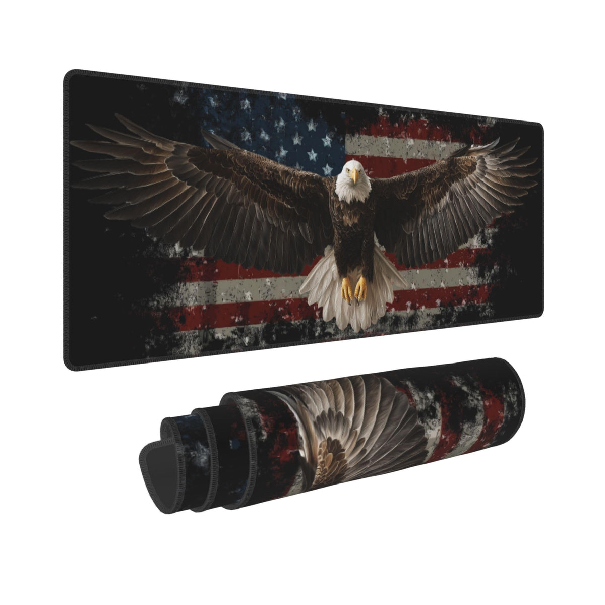 American Flag Bird Mouse Pad Extended Large Gaming Mouse Pad XL Stitched Edges for Gamer Home