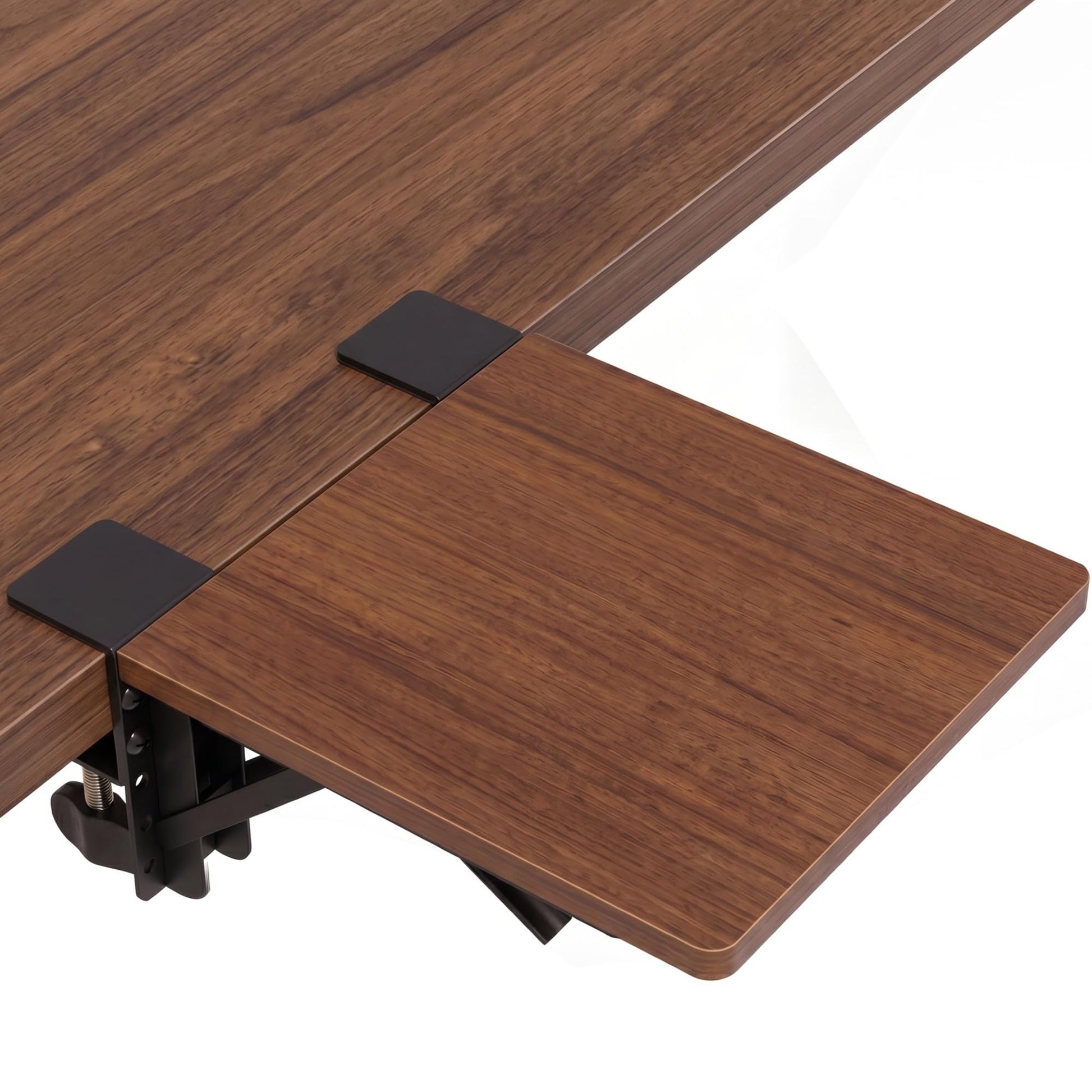 BONTEC Ergonomic Desk Extender Tray, 9.5"x9.1" Table Mount Arm Wrist Rest Shelf, 90° Foldable Elbow