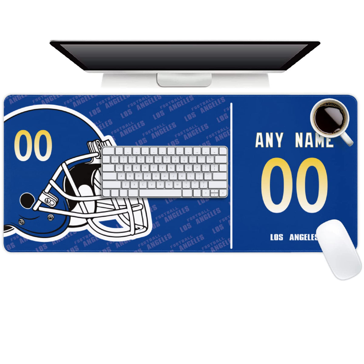 Los Angeles Mouse Pad Custom Any Name and Number Desk Pad for Men Women Youth Gifts