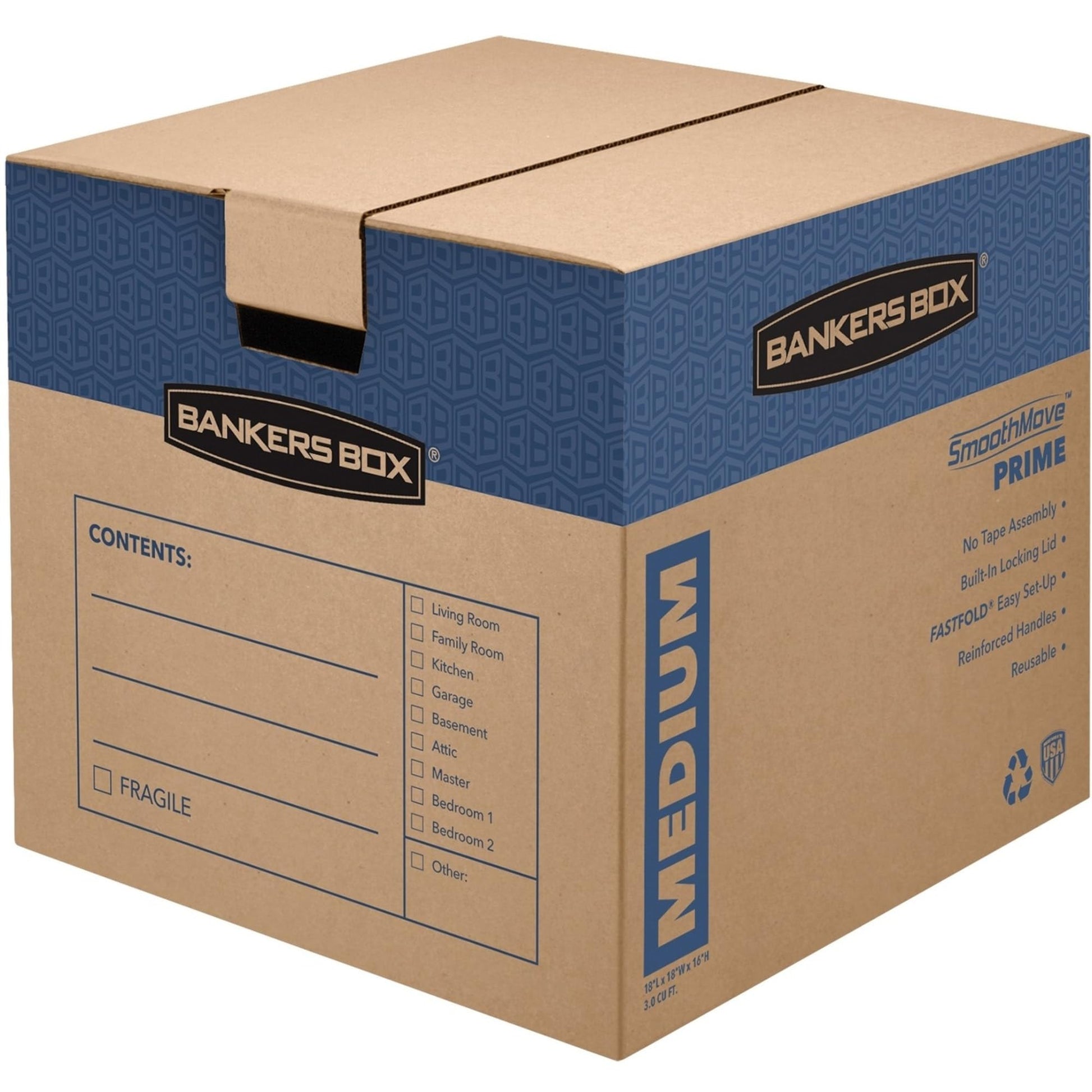 Bankers Box 8-Pack Medium Prime HD Moving Boxes with Reinforced Handles