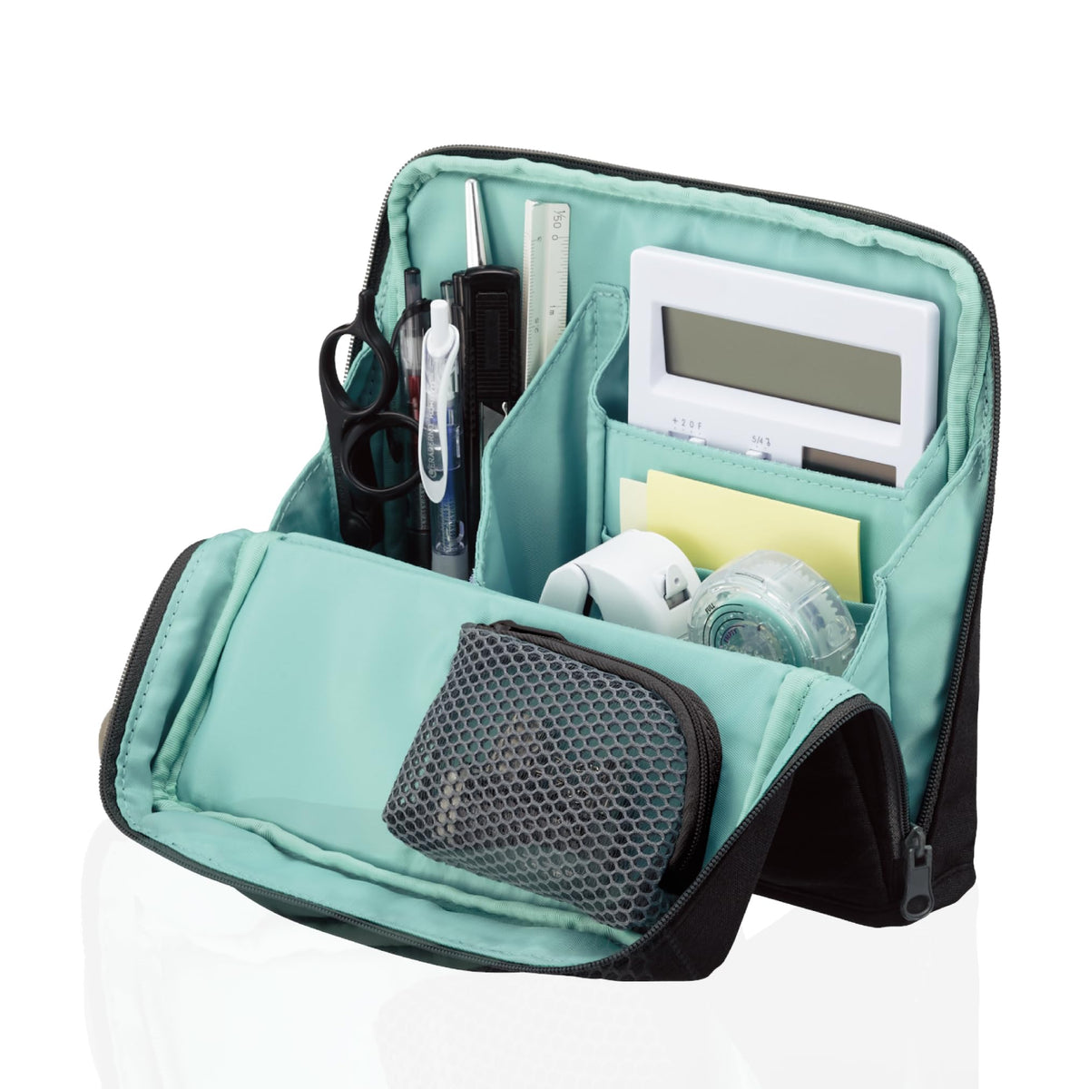 KOKUYO Pencil Case Pouch, Haco-Biz Standing Pen Pouch Bag, Foldable Stand up Pencil Holder