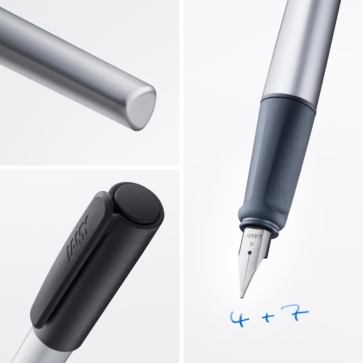 LAMY nexx black – Fountain Pen with slip-proof grip & polished steel nib in size A - triangular