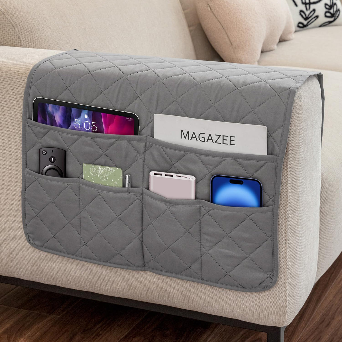 Remote Control Holder for Recliner Non-Slip Armchair Caddy Couch Armrest Organizer, Arm Chair