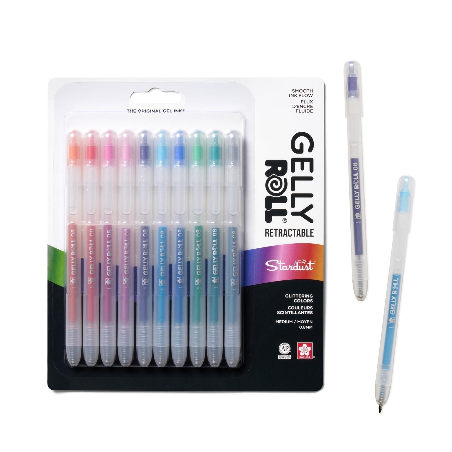 Sakura Gelly Roll Retractable Gel Pens, Stardust Assorted, 10 Pack