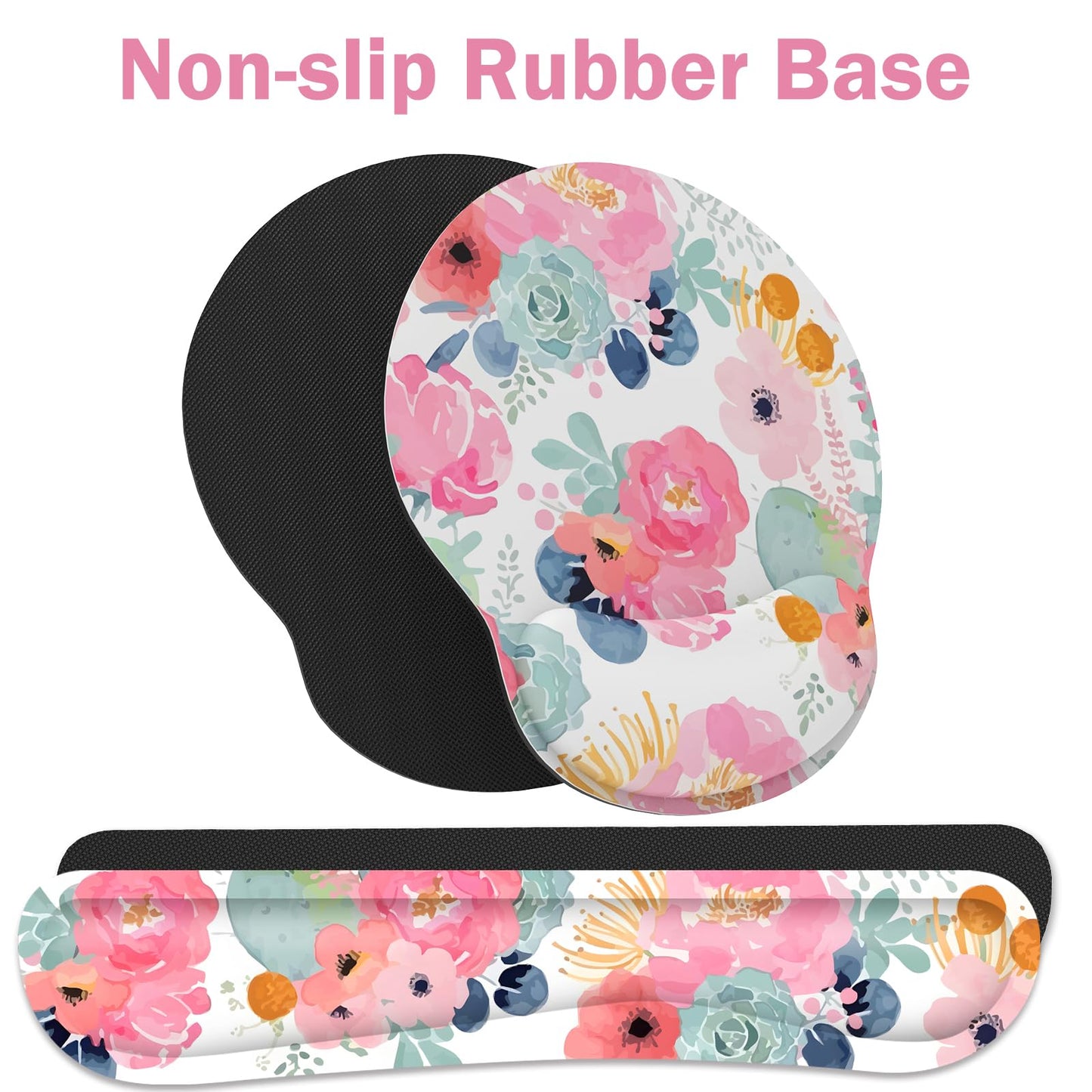 Ergonomic Mouse Pad with Wrist Rest and Keyboard Wrist Rest, Mousepad