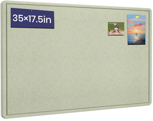 Bulletin Board 35" x 17.5" Felt Cork Board - Decor Pin Board, Sage