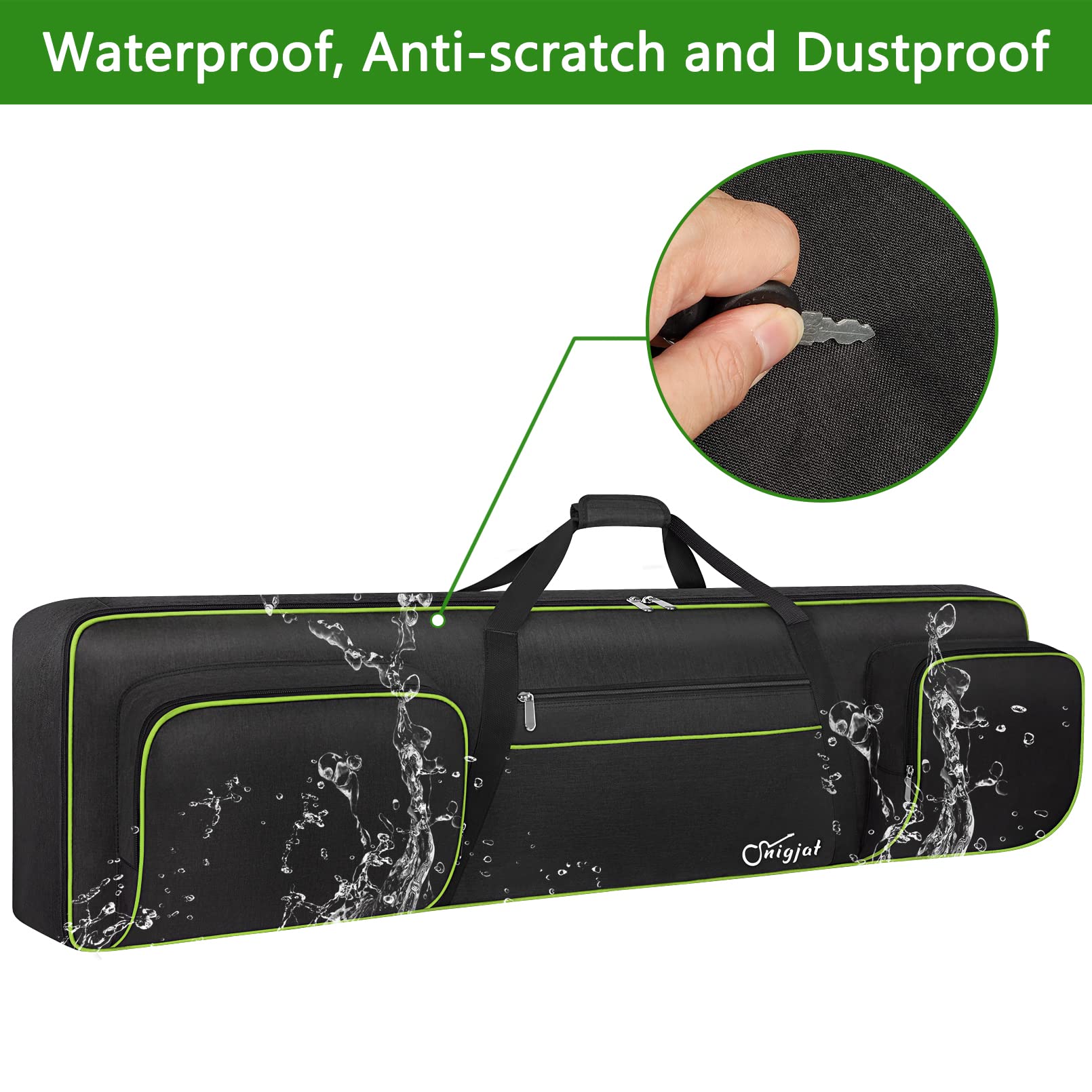 SNIGJAT 88 Key Keyboard Case Soft with Padded Shoulder Straps, Green
