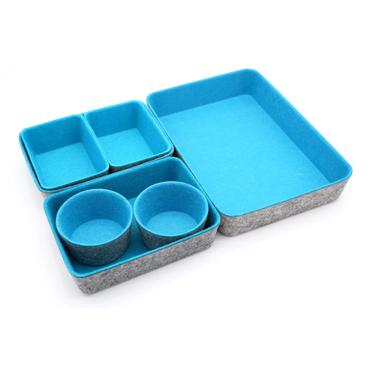 Welaxy Drawer organizers bins felt tray desk storage bins dividers small organizing box for office