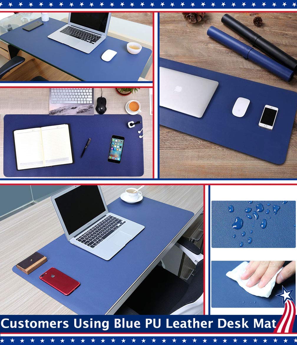 24 X 60 Inch XL Desk Mat Desktop Protector Non-Slip PU Leather Desk Pad Blotter Laptop Computer