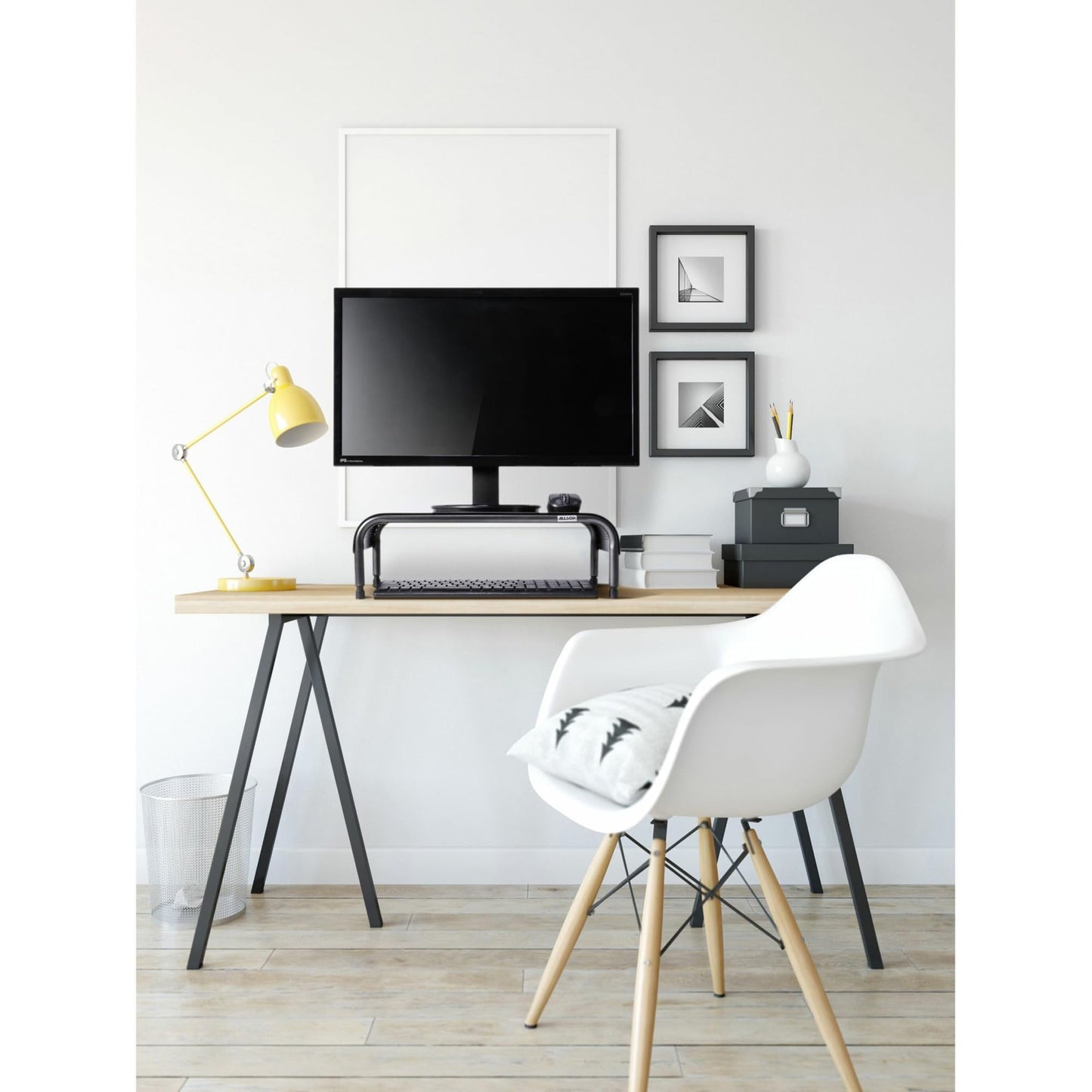 Allsop Metal Art Ergo 3 Adjustable Monitor Stand, TV / Laptop Riser, 3 Height Levels with Micro Leg