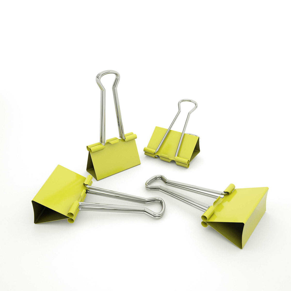 Nctinystore Binder Clips Small Metal Clamp 0.75 inch / 19 mm (Yellow, 20-PCS)