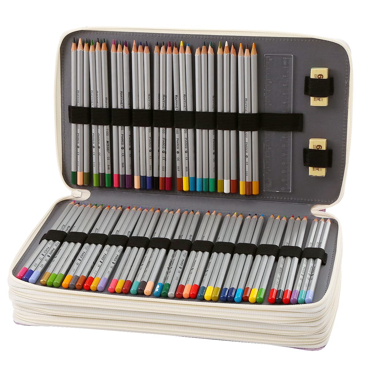 Lbxgap 300 Slots Colored Pencil Case Organizer, 4 Layer Bag