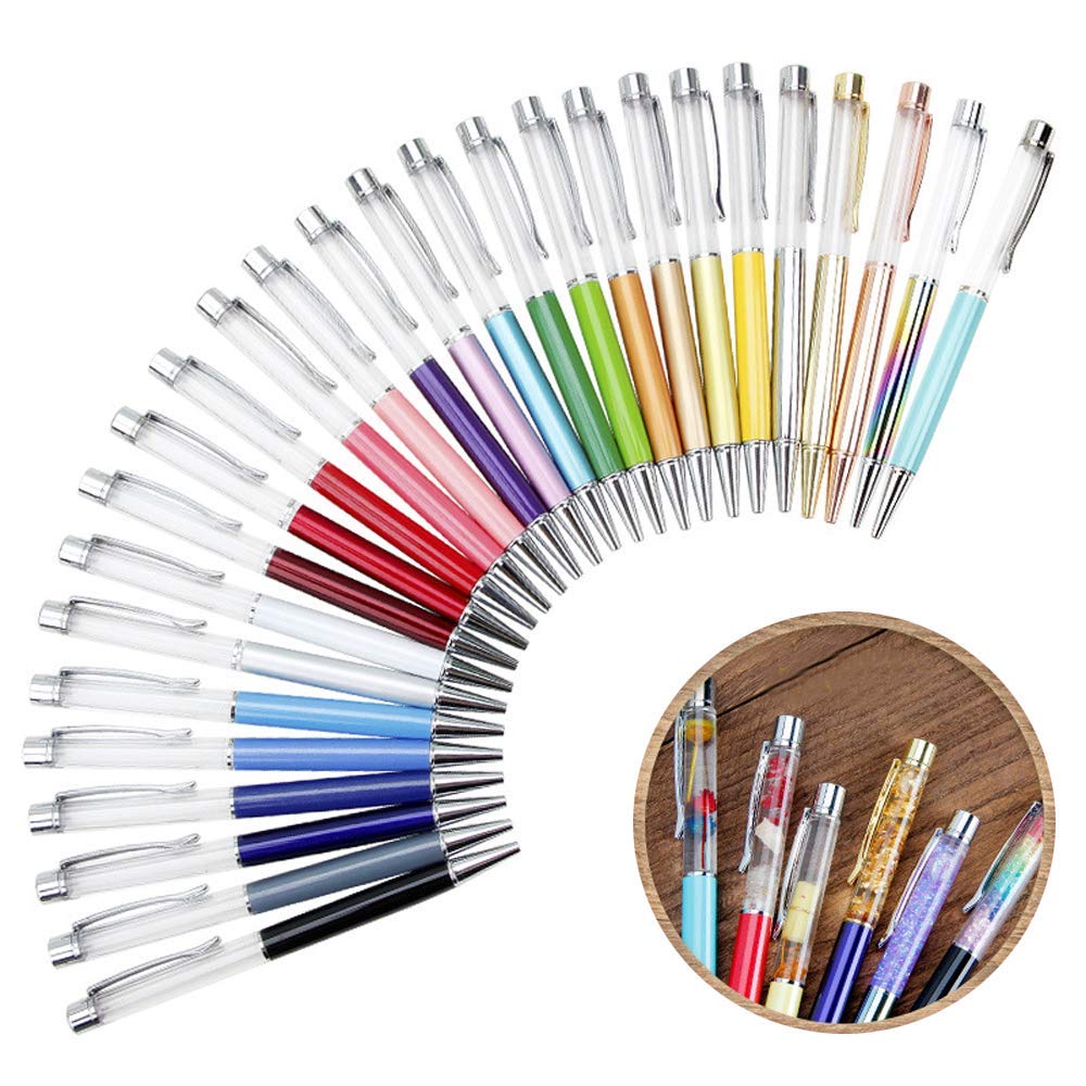 JOINVALUE Colorful Fillable Ink Empty Tube Ballpoint Pens Floating DIY Pens,Building Your Favorite