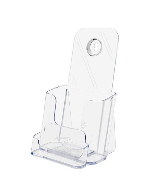 Marketing Holders 12 Pack Brochure Holder Stand with Card Pocket Clear Acrylic Literature Display