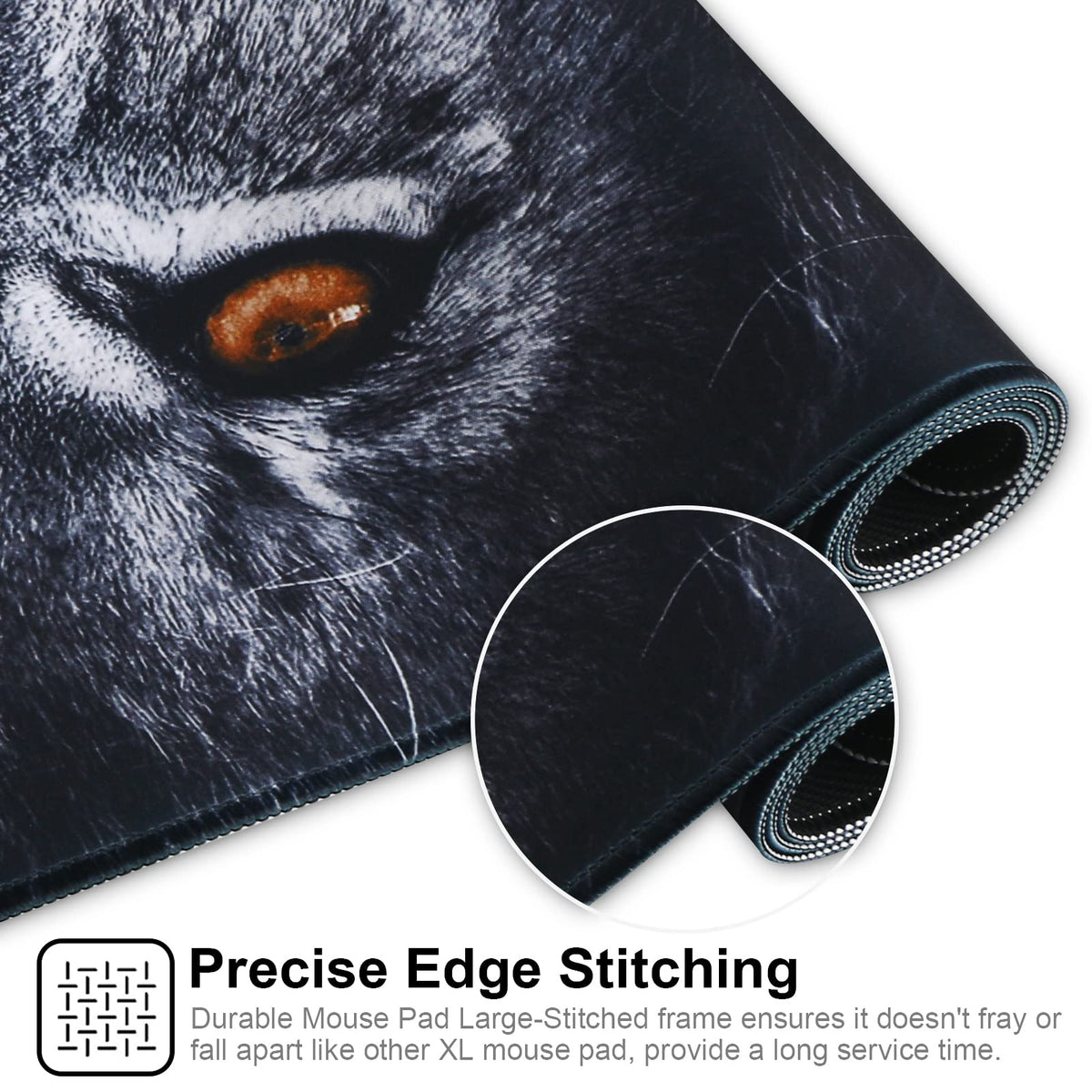 Jahosin Large Gaming Mouse Pad with Stitched Edges,[35.4x15.7In] Extended Mouse Pad with Non-Slip
