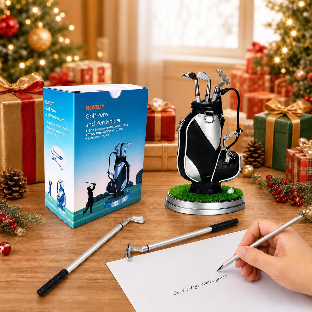 Funny Golf Pen Holder, Home Office Desk Decor Accessory for Golfers