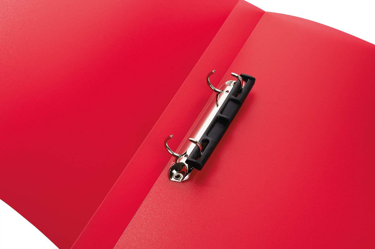 HERMA Ring Binder Translucent in Red, A4, 25 mm Spine, Slim 2-Ring Binder Made of Plastic