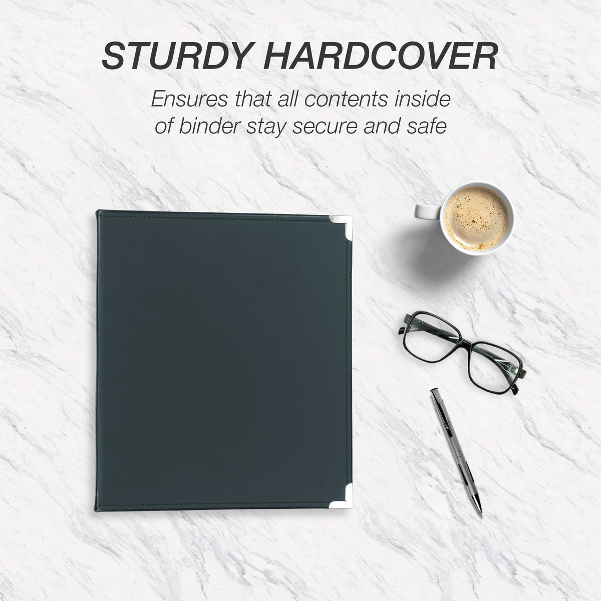 Samsill Classic Collection 3 Ring Leather Binder, Executive Presentation Portfolio, 1 Inch (Holds