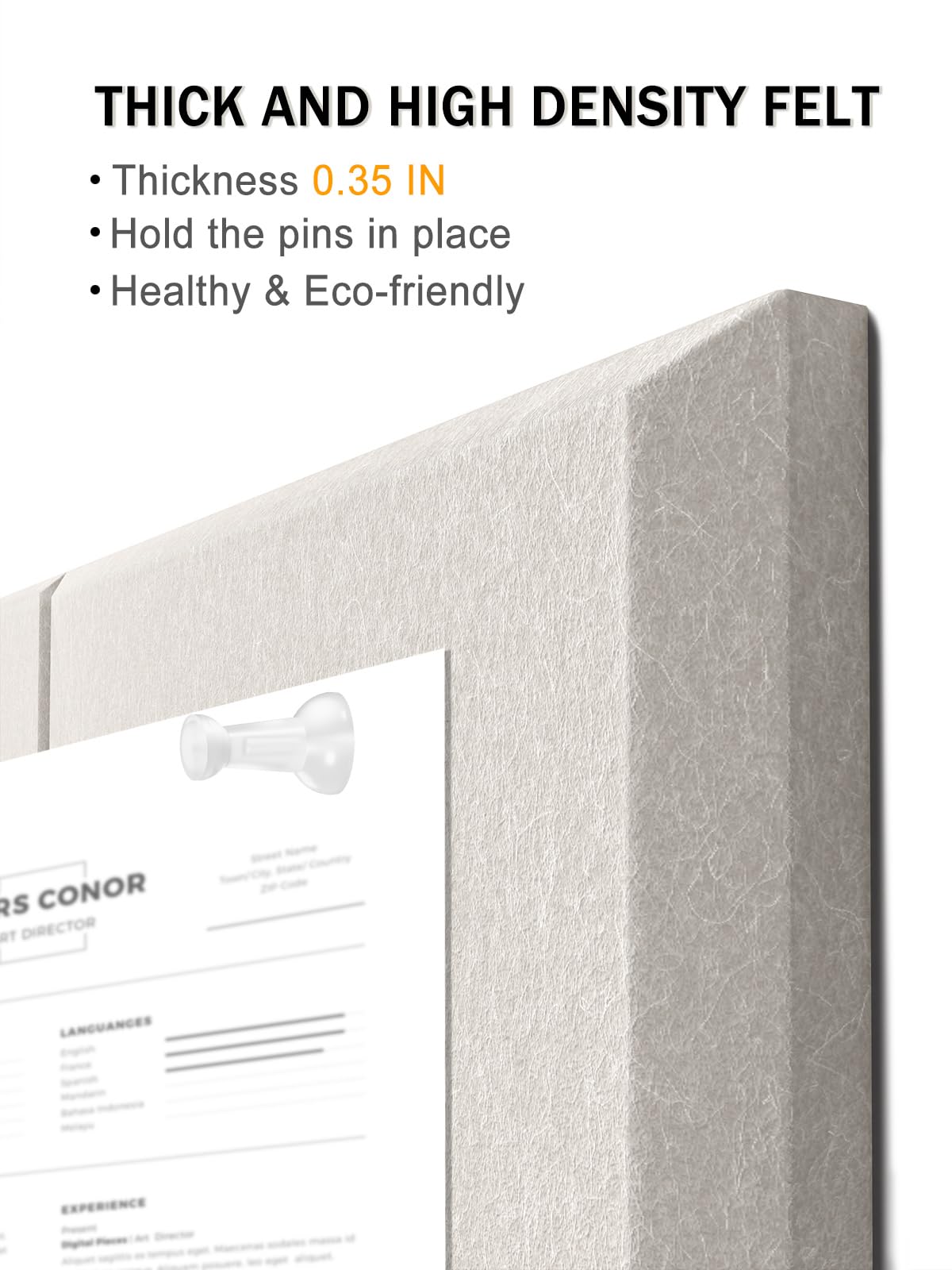 Hsurbtra Cork Board for Wall 24 x 18 Inch, 6 Pack Felt Bulletin Notice Board with Pushpins for