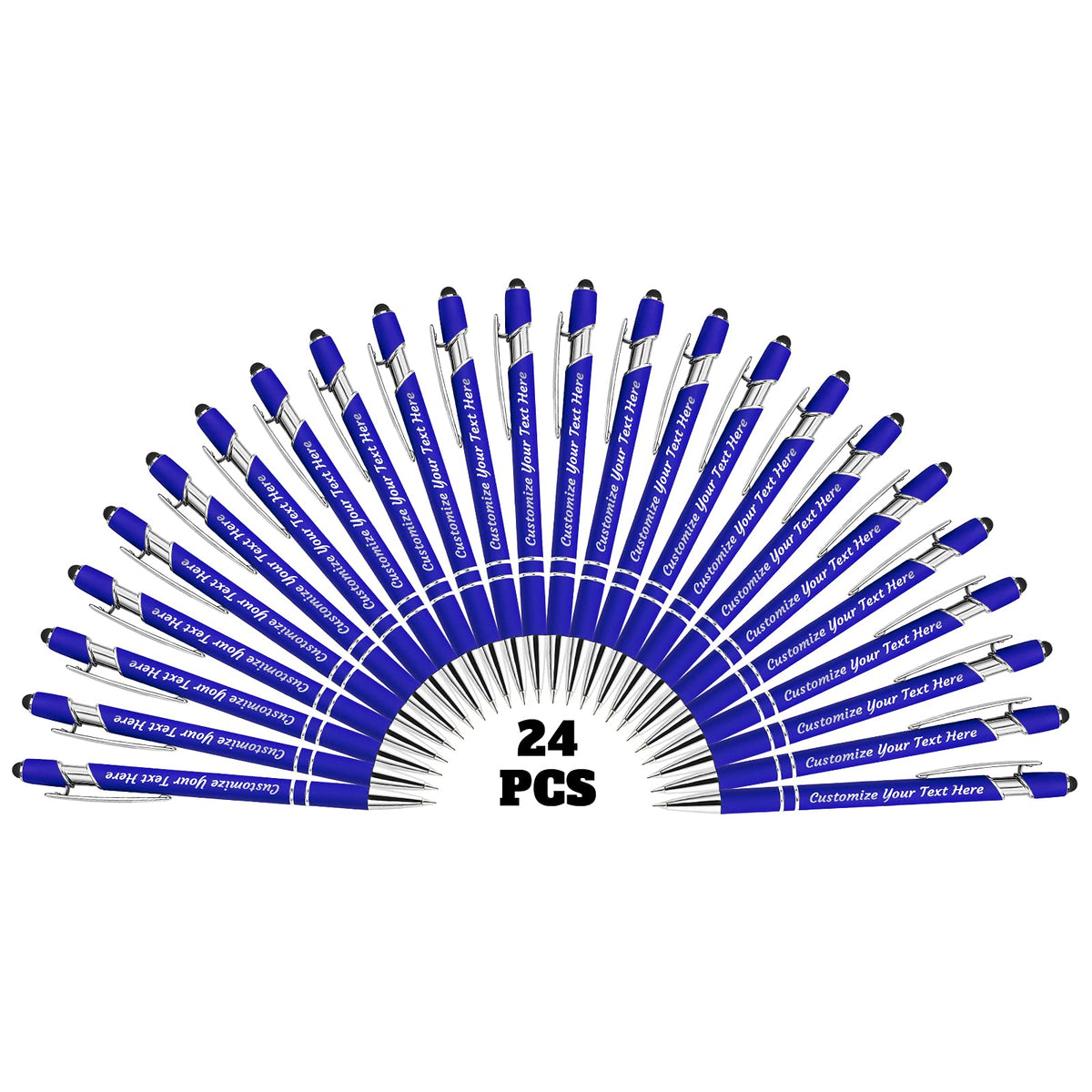 YanNanKe 24 PCS Custom Pens Personalized Bulk, Customized Engraving Ballpoint Pens with Stylus Name