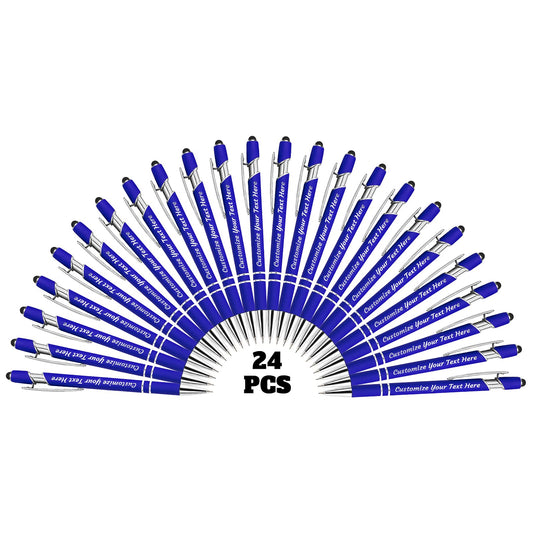 YanNanKe 24 PCS Custom Pens Personalized Bulk, Customized Engraving Ballpoint Pens with Stylus Name