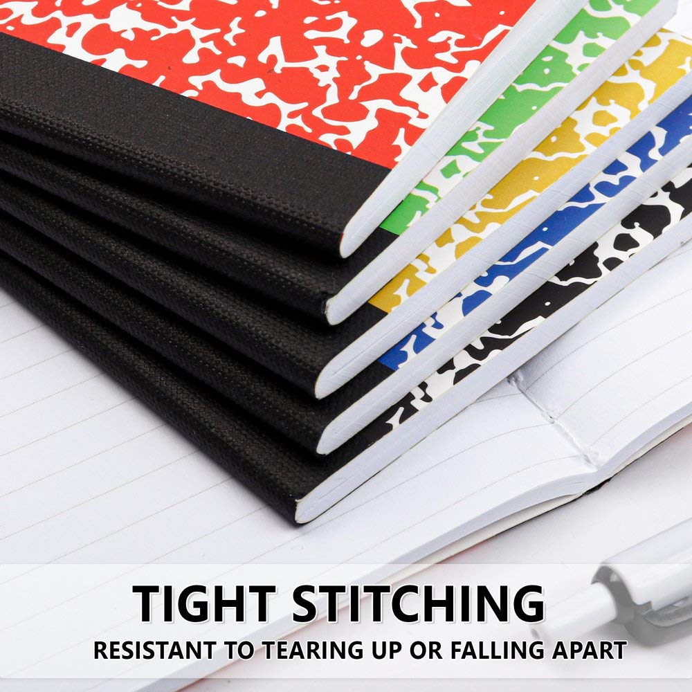 feela Composition Notebook, Mini Sized 30 Pack 5 Colors Narrow Ruled Mini Composition Books Bulk