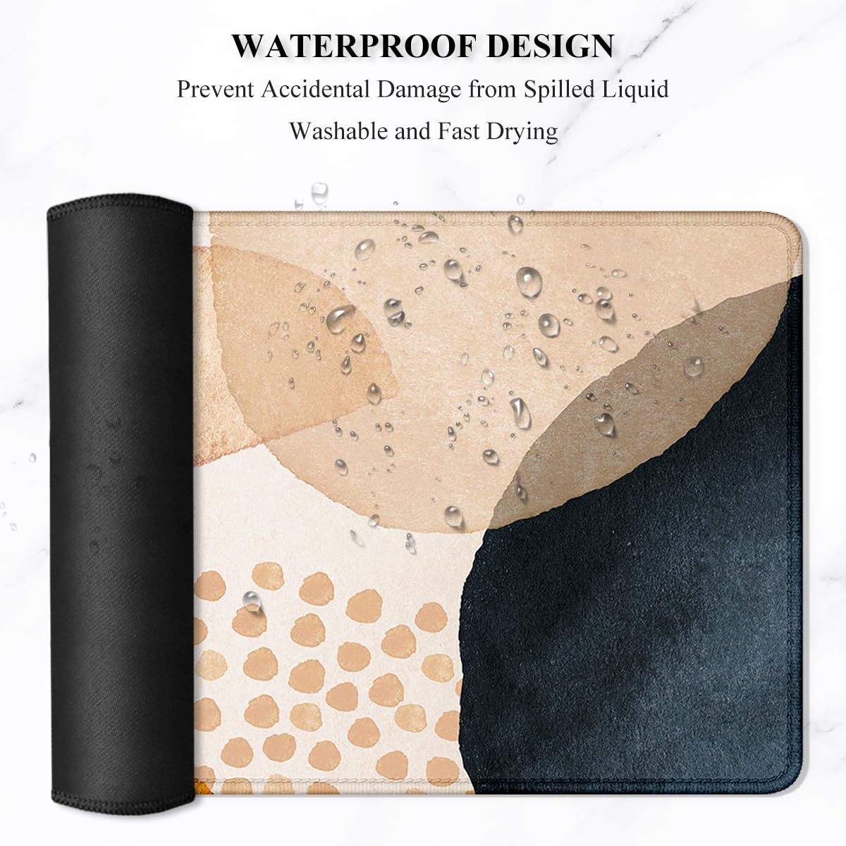 Auhoahsil Large Mouse Pad, XXL Desk Pad, Extened 35" x 15", Non-Slip Rubber Base, Stitched Edges