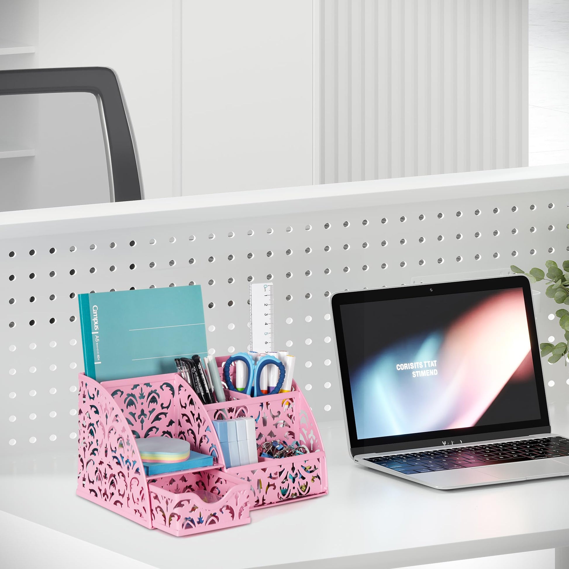EasyPAG Desk Organizer and Pen Holder for Desk, Mesh Office Supplies Storage Caddy with Drawer for