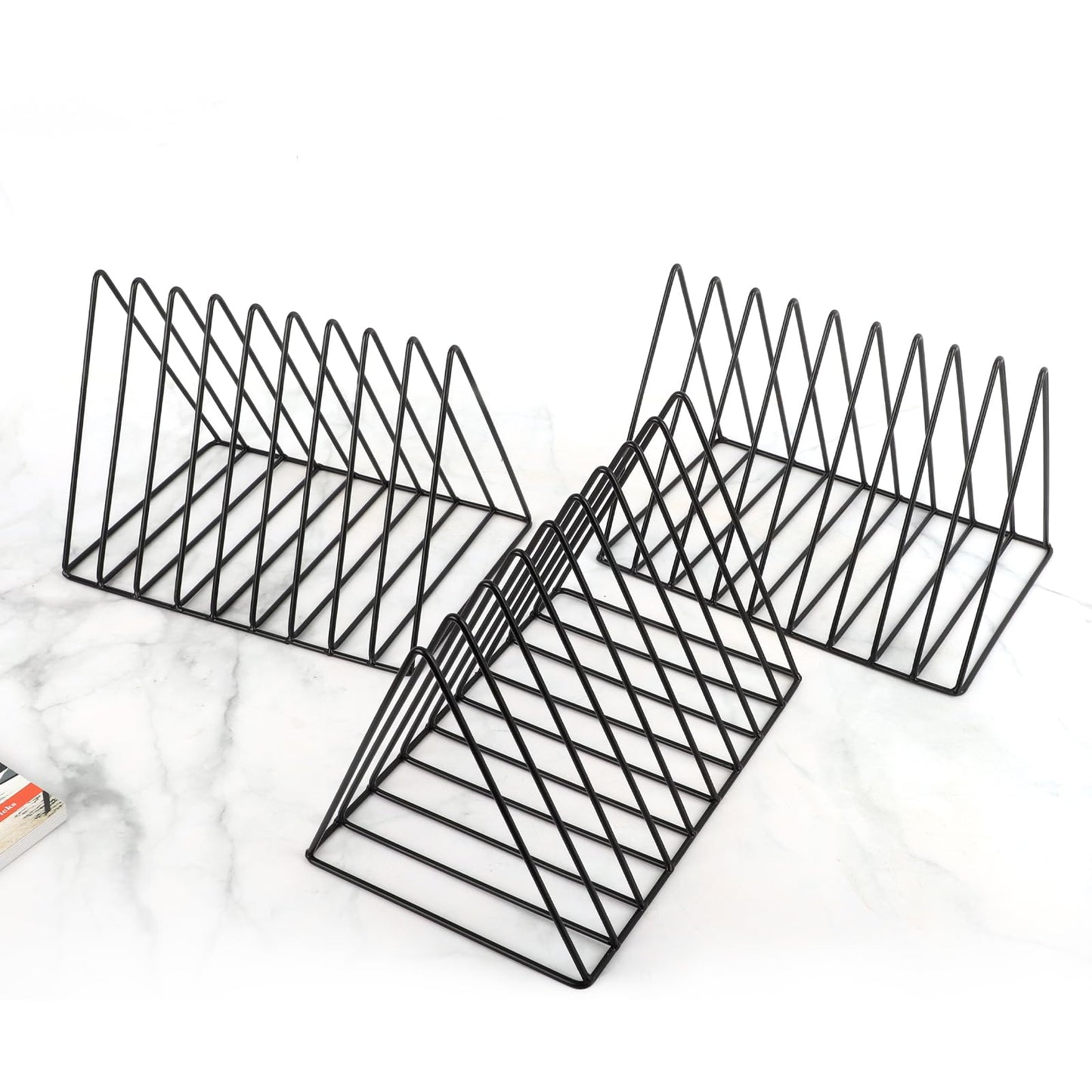 EASEPRES Vinyl Record Holder Storage, 9 Slot Metal Magazine Book Album Display Rack, Stylish