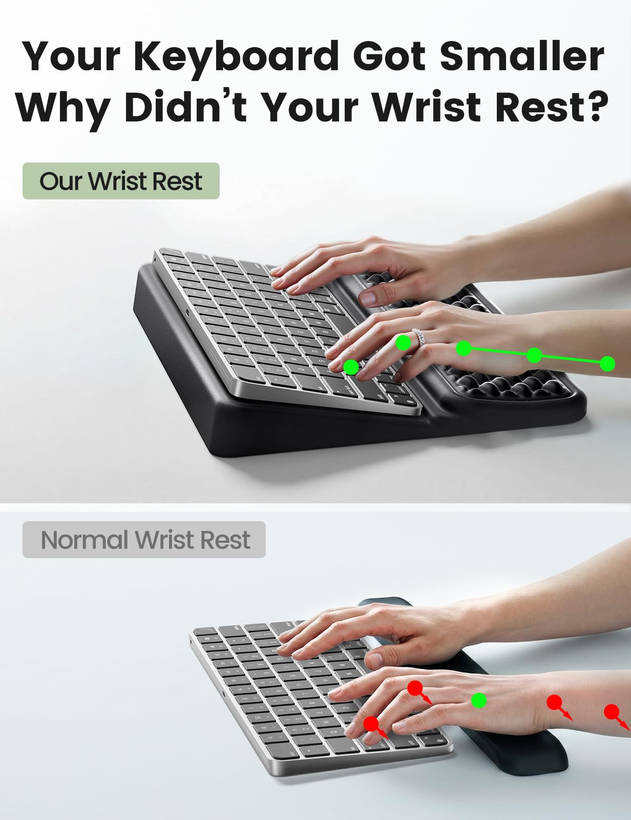 Vaydeer Medium Keyboard Wrist Rest for Computer, Soft Memory Foam Keyboard Stand with Wrist Support