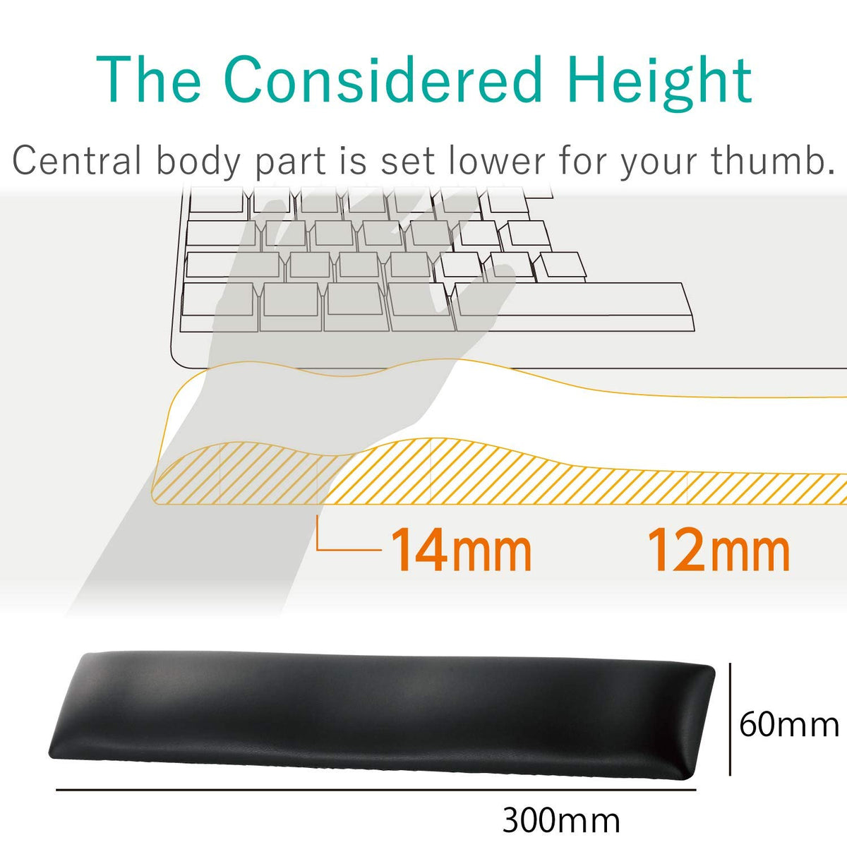 ELECOM Wrist Rest FITTIO Long Type Fatigue Reduction Ergonomic Design Comfortable Memory Foam Anti