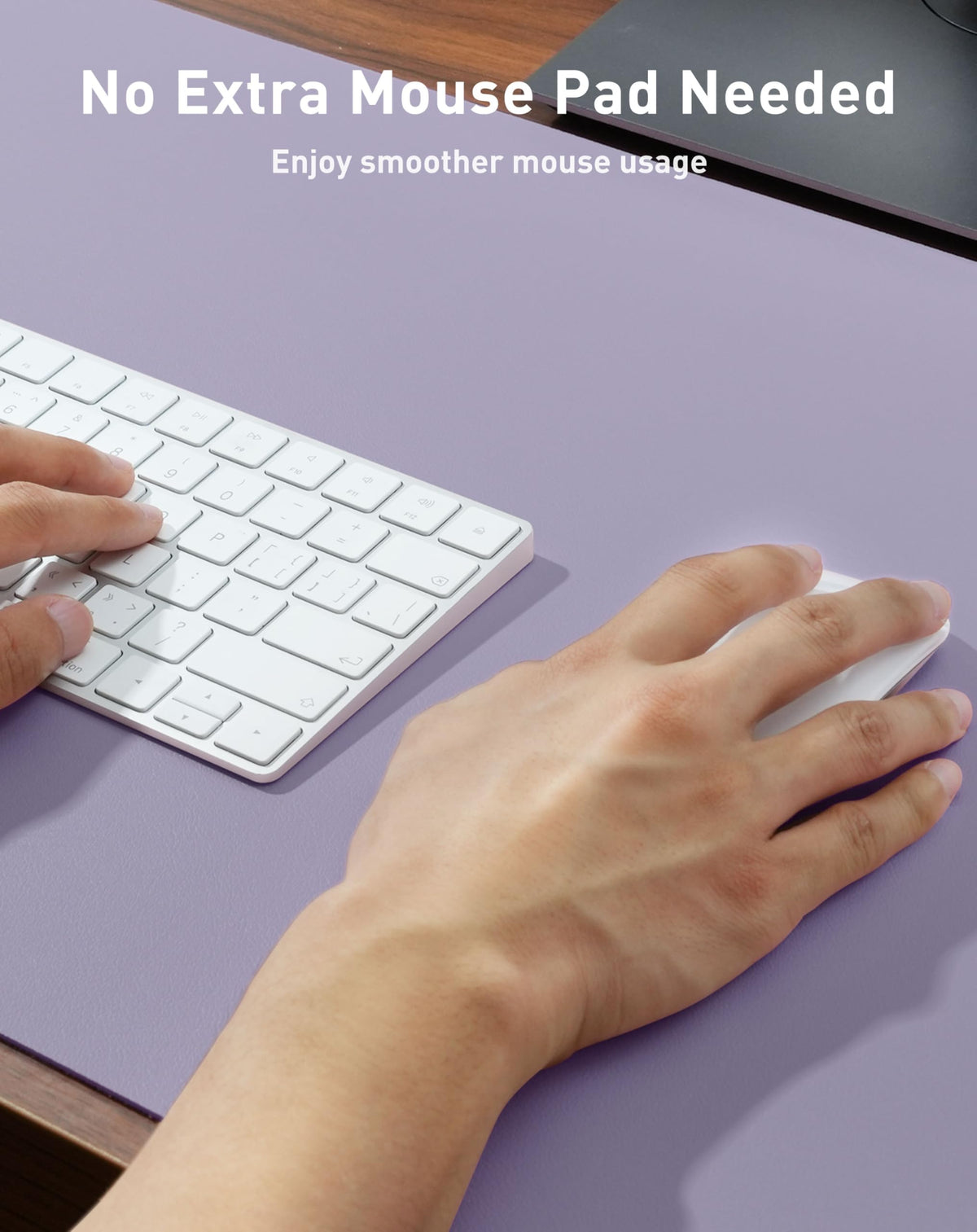 Aothia Faux Leather Desk Mat - Large Mouse Pad, Non-Slip PU Leather Blotter, Waterproof Writing