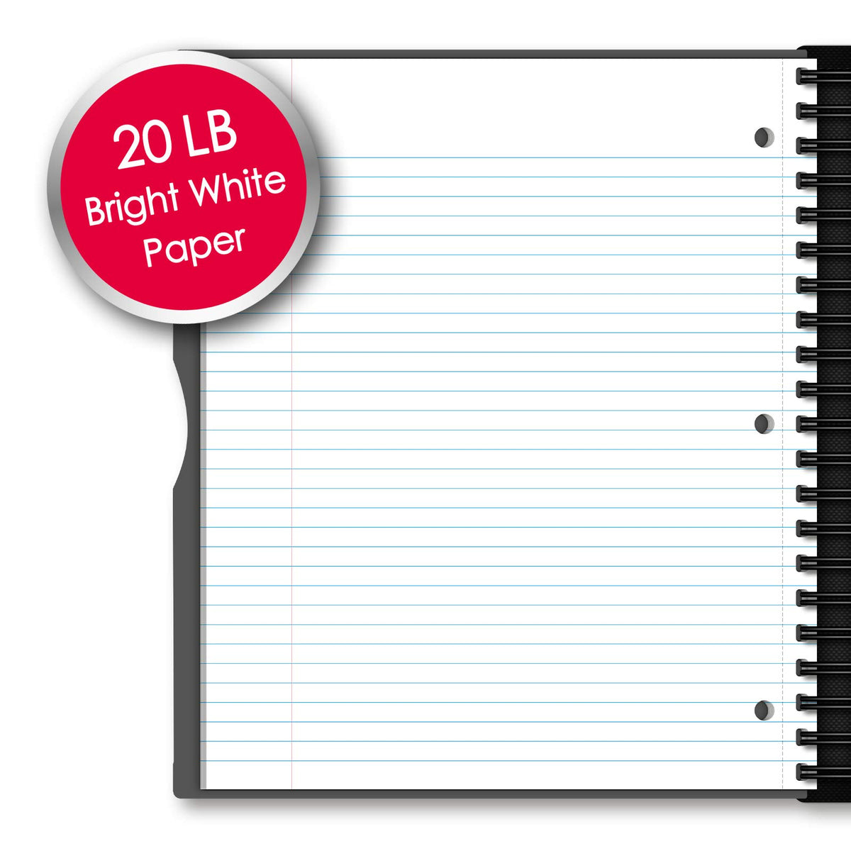 IQ+ iScholar 1-Subject Poly Cover Wirebound Notebook, College Ruled, 11 x 8.5 Inch Sheet Size, 100