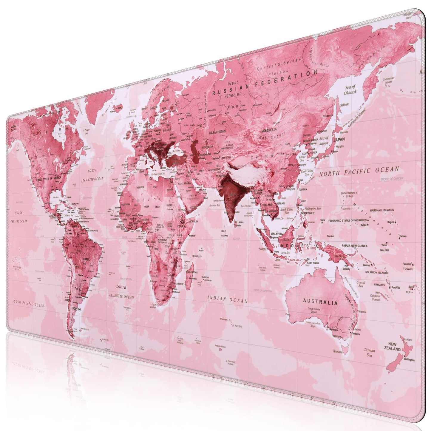iCasso Gaming Mouse Pad,35.4x15.7 in Desk Pad,Pink World
