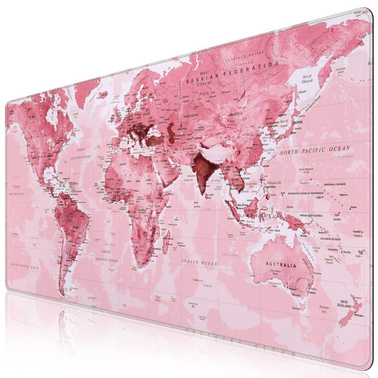 iCasso Gaming Mouse Pad,35.4x15.7 in Desk Pad,Pink World