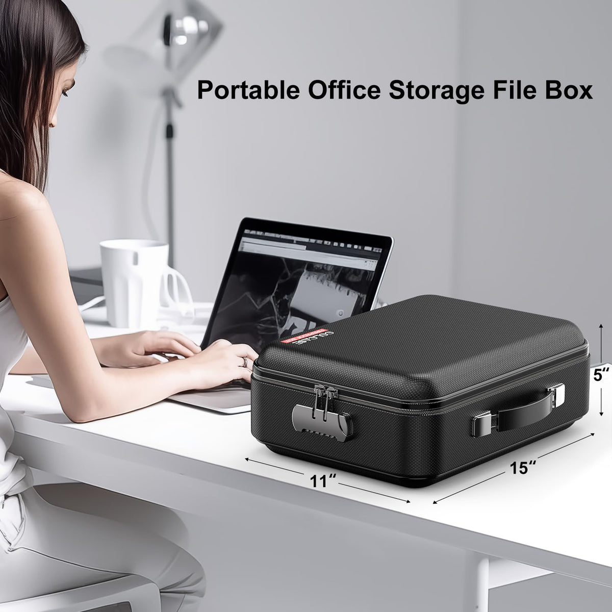 COLCASE Fireproof Document Box with Lock, Hard Fireproof Document Organizer