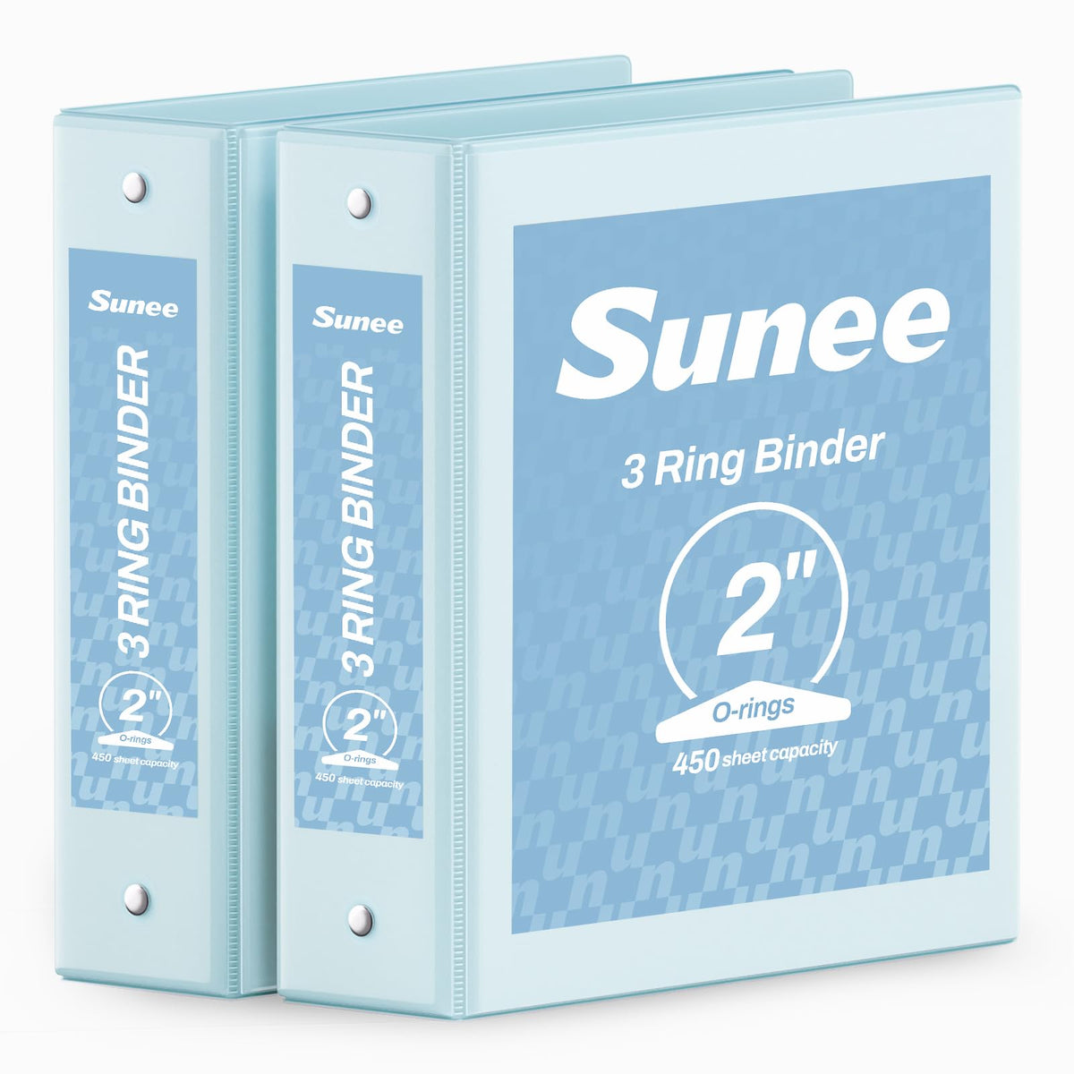 SUNEE 3 Ring Binder 2 Inch 2 Pack, Clear View Binder Three Ring PVC-Free (Fit 8.5x11 Inches) for