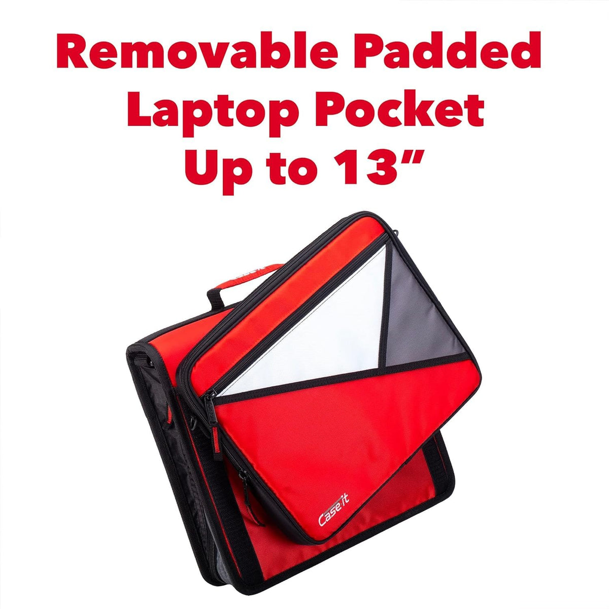 Case-it School Zipper Binder | 1.5" D-Ring | 325-Sheet | LT-207 Fire Red