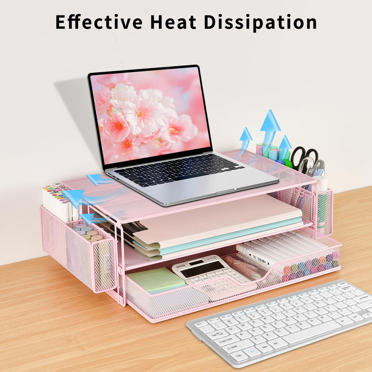 AUPSEN Computer Monitor Stands Riser，2-Tier Desk Organizers and Accessories, Office Desk