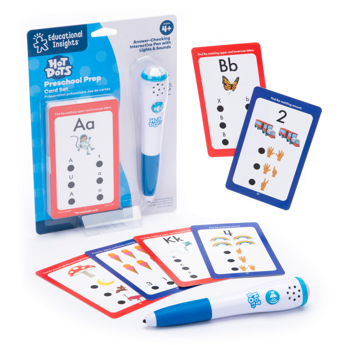 Educational Insights Hot Dots Preschool Prep Set – Toddler ABC Flash Cards with Interactive Pen